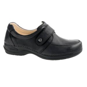 C711 Sapato com tira ajustavel com velcro Comfy Aruba Preto