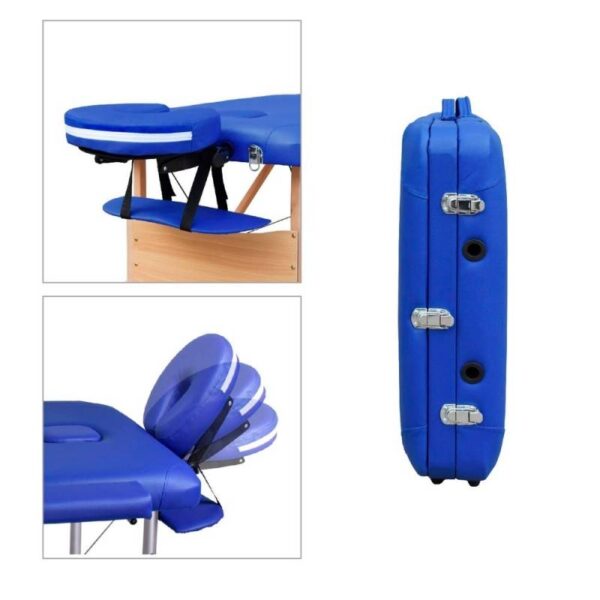 Marquesa de massagem dobrável em madeira - Azul - 10