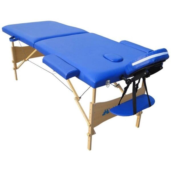 Marquesa de massagem dobrável em madeira - Azul - 3
