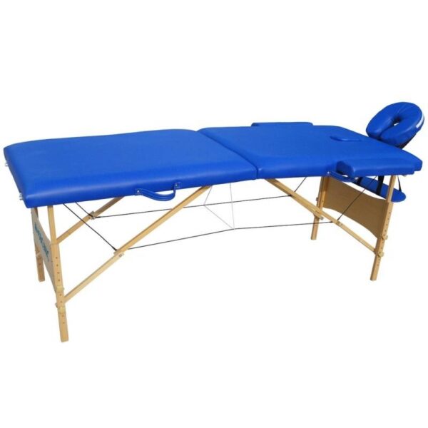 Marquesa de massagem dobrável em madeira - Azul - 4
