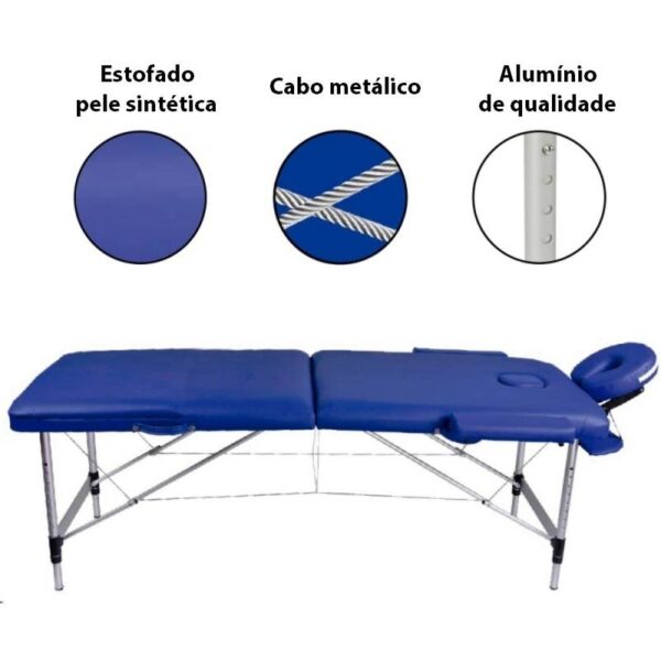 Marquesa de massagem dobrável em alumínio - Azul - 7