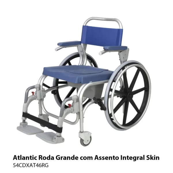 54CDXAT46RG   Cadeira de banho e sanitária com rodas Atlantic roda 600 mm Integral Skin   a1