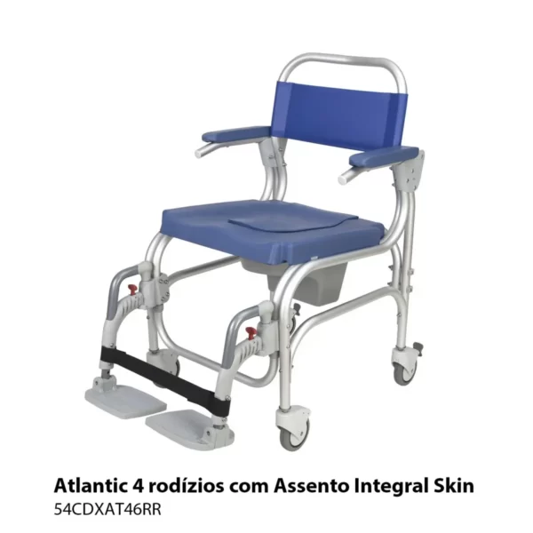 54CDXAT46RR   Cadeira de banho e sanitária com rodas Atlantic Integral Skin   a1