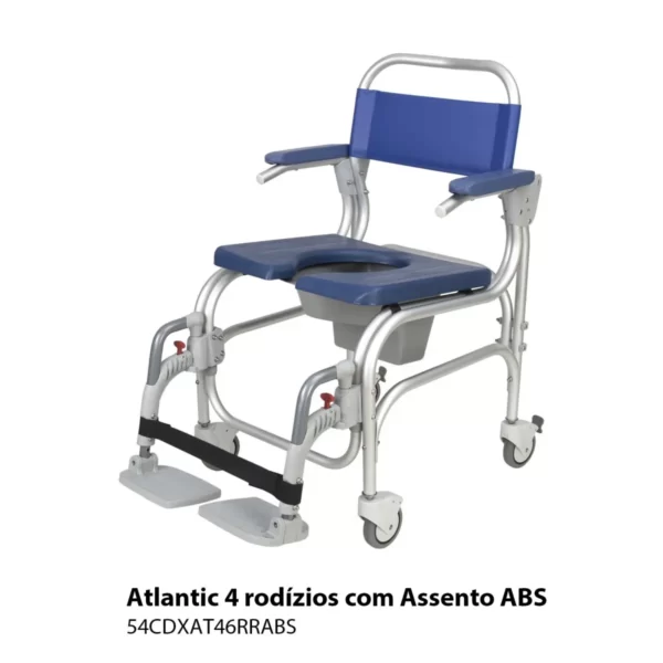 54CDXAT46RRABS   Cadeira de banho e sanitária com rodas Atlantic ABS   a1